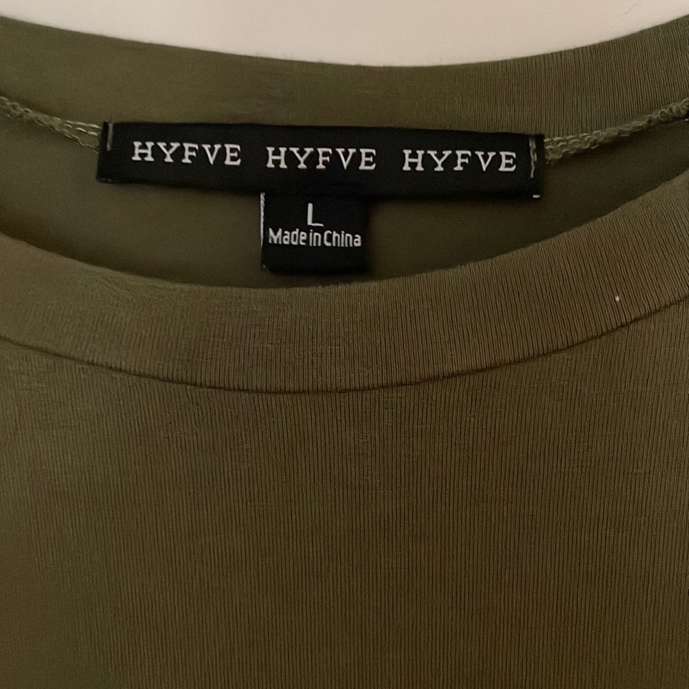 Olive Green Ruffle Bottom Top - Picture 2 of 2